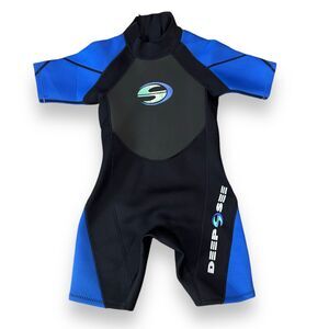 Deep Sea Wetsuit Short Sleeve Youth Size Medium Shorts Scuba Diving Surfing Ski